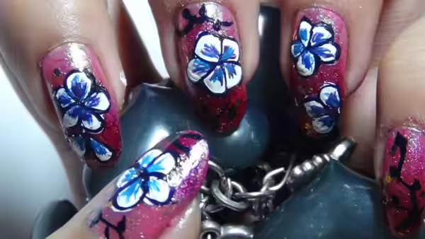 Hand Painted Nail Art - Step 8 hand painted nail art eight