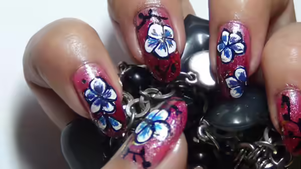 Hand Painted Nail Art - Step 6 hand painted nail art six