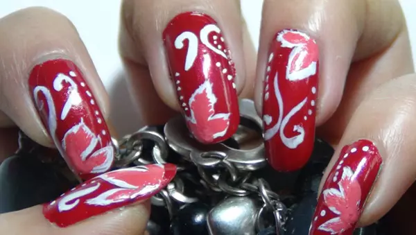 red floral nail art five