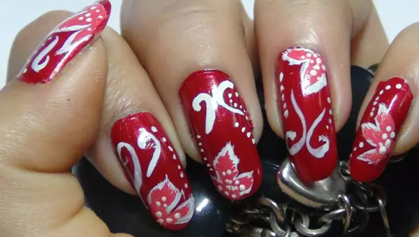 red floral nail art six