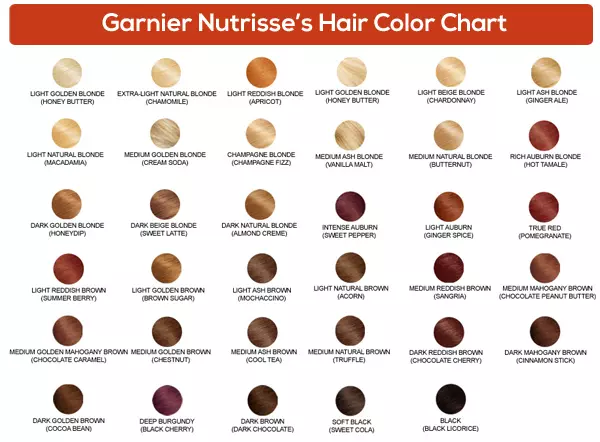 garnier nutrisse hair color chart