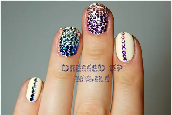 Best Rhinestone Nail Art Designs - Gradient Rhinestone Nail Art