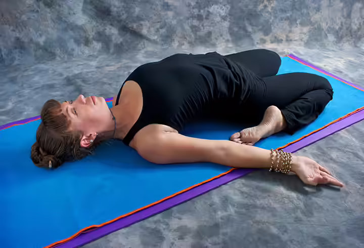 Yoga For New Moms reclining-hero-pose reclining-hero-pose-yoga