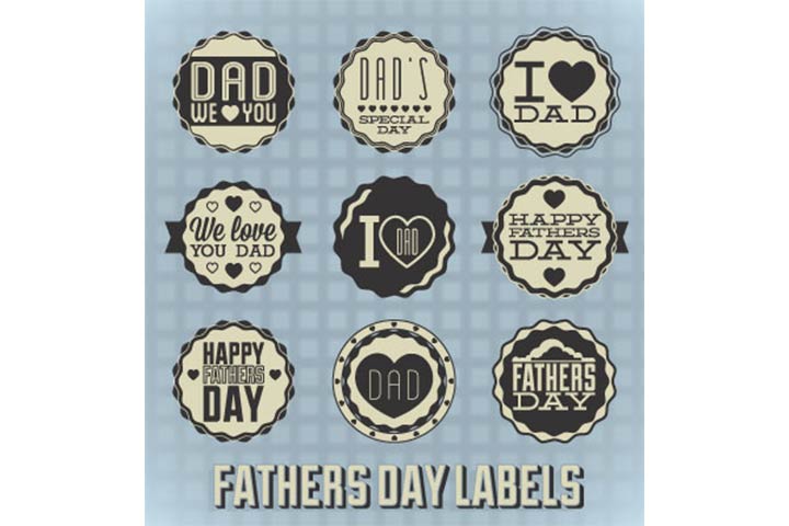 father’s day cards with badges and labels