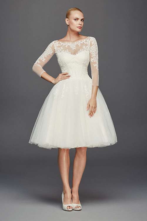 Simple Second Wedding Dresses - Knee Length Lace Sheath Dress