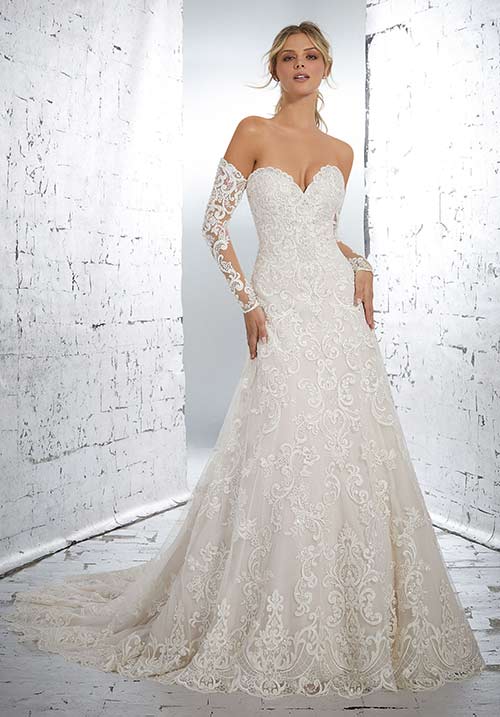 Ball Gown Style Full Sleeves Lace Dress Simple Second Wedding Dresses - Ball Gown Style Full Sleeves Lace Dress