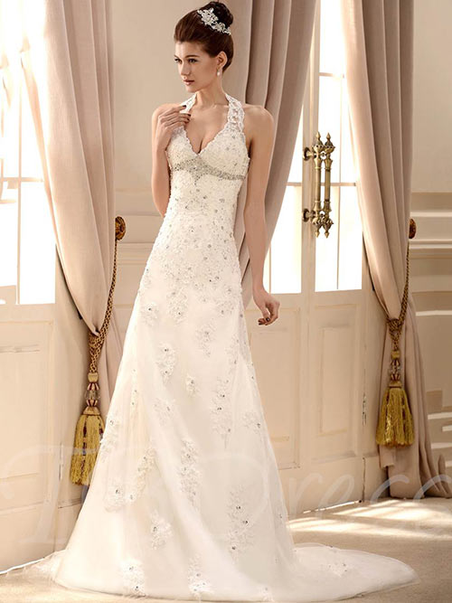 Simple Second Wedding Dresses - A-Line Princess Dress With A Train