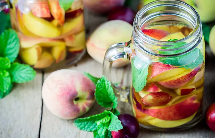 Infused Water Recipes - Peach Mint Infused Water