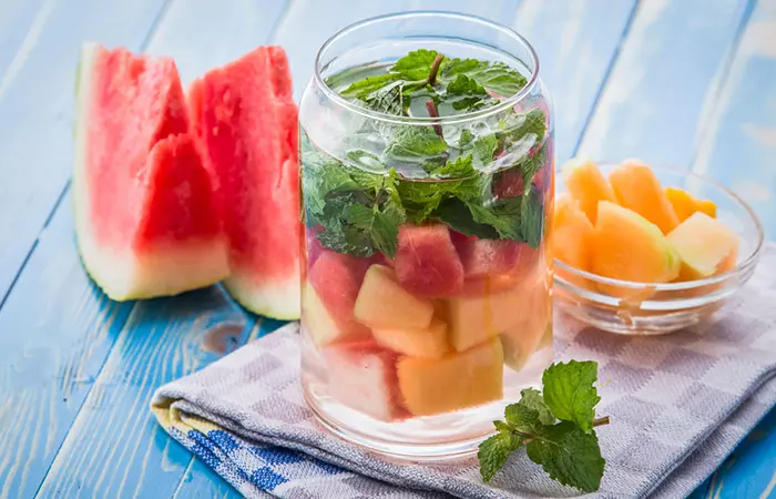 Infused Water Recipes - Watermelon Honeydew Melon Infused Water