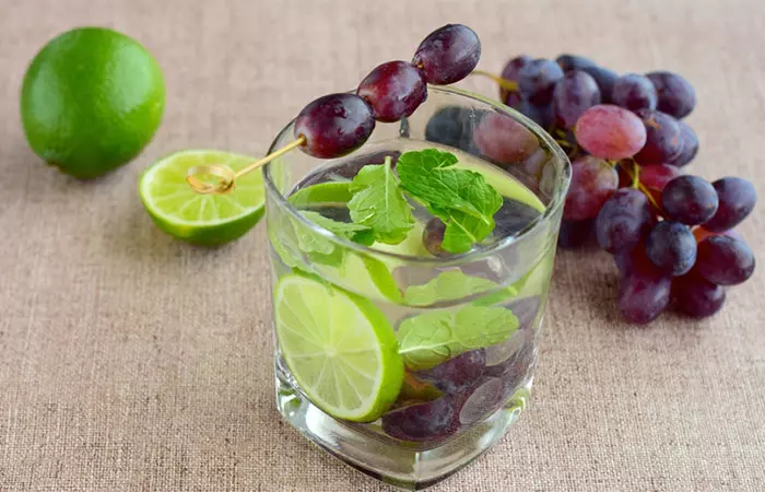 Infused Water Recipes - Black Grape Lime Infused Water