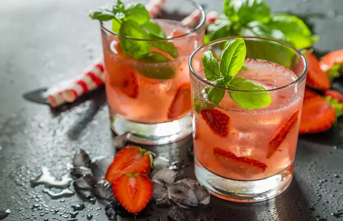 Infused Water Recipes - Iced Strawberry Basil Infused Water