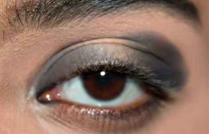 Step 2: Smudge the Kajal Black and White Eye Makeup Tutorial - Step 2: Smudge the Kajal
