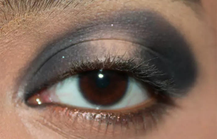 Black and White Eye Makeup Tutorial - Step 3: Apply A Matte Grayish Black Eyeshadow