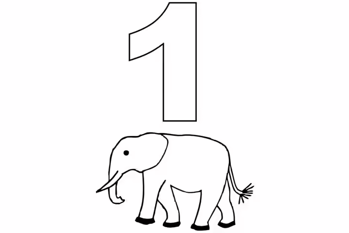 Elephant With Number 1
