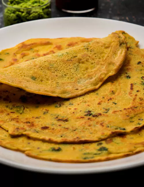 Besan chilla is a north Indian vegetarian breakfast food