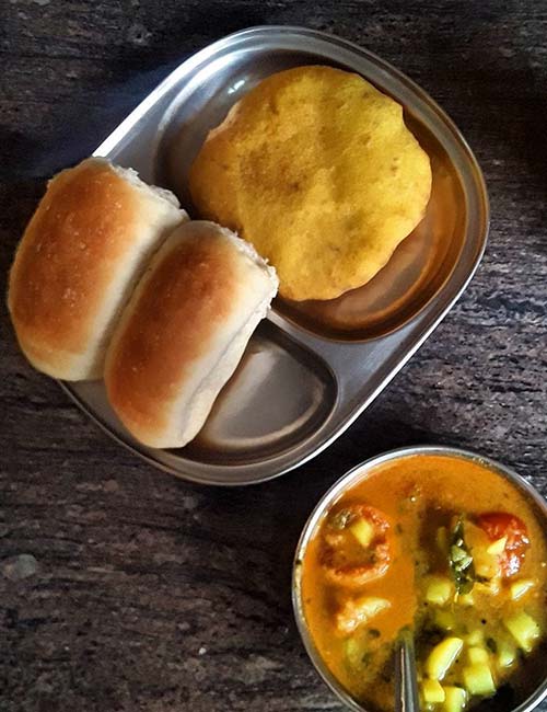 Goan bhaji pao is a west Indian vegetarian breakfast food Goan bhaji pao is a west Indian vegetarian breakfast food