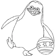 The-Madagascar-Penguin-With-Ball-color-page