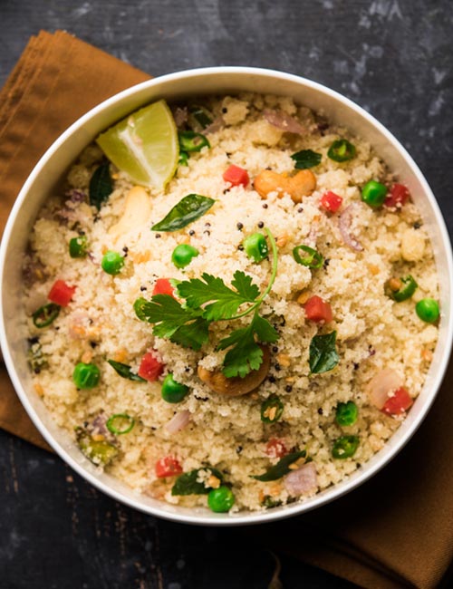 Upma is a south Indian vegetarian breakfast food Upma is a south Indian vegetarian breakfast food