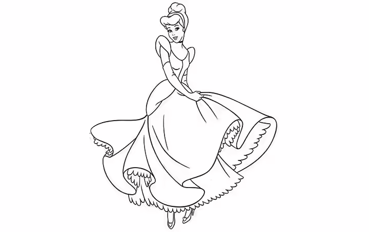cinderella with her gown