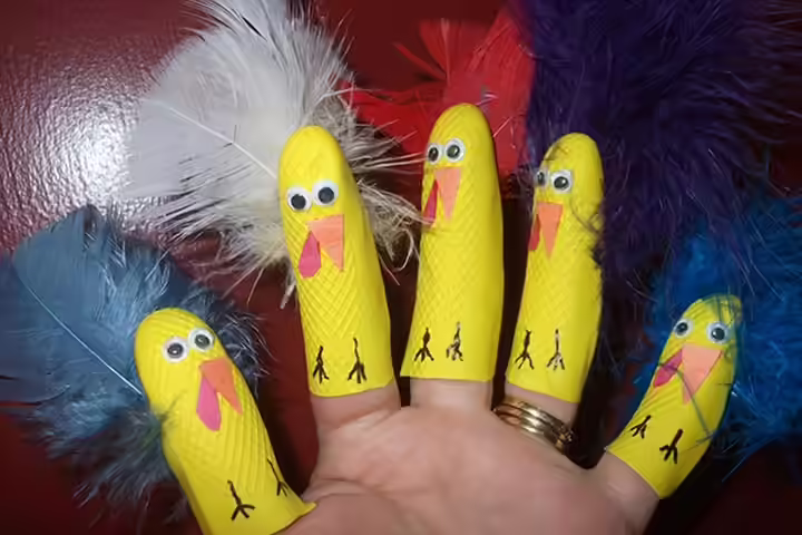 rubber glove puppets