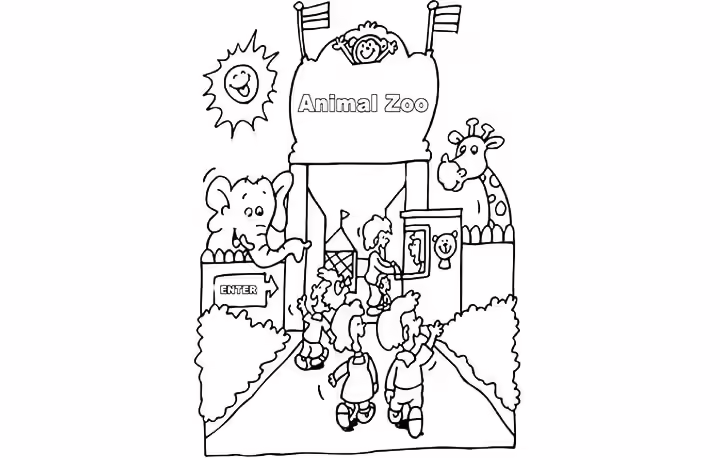 Zoo Coloring Pages Animal Zoo Animal Zoo