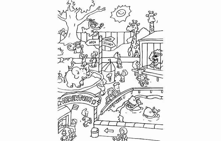 Zoo Coloring Pages Animals Dancing Animals Dancing