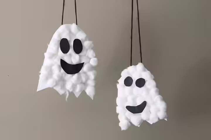 Cotton Ball Ghosts