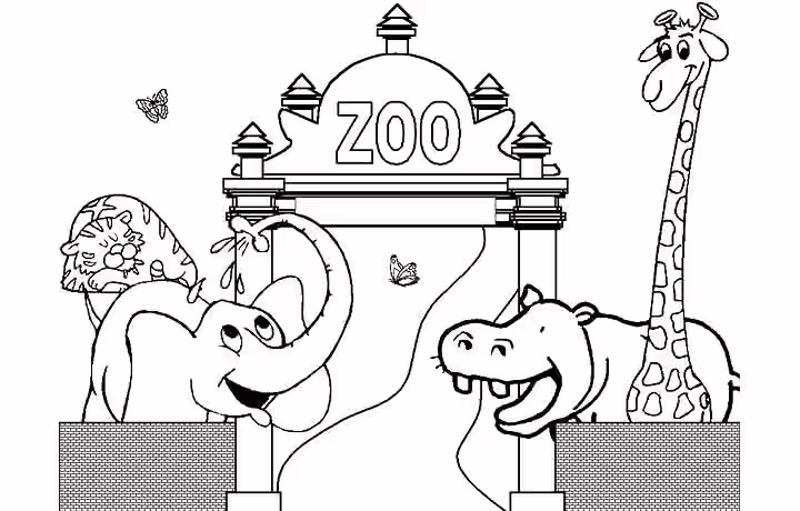Zoo Coloring Pages Happy Animals Happy Animals