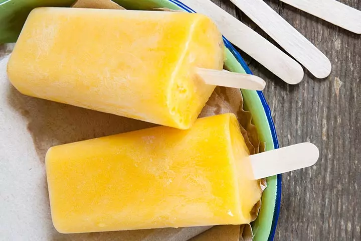 Mango ice lollies