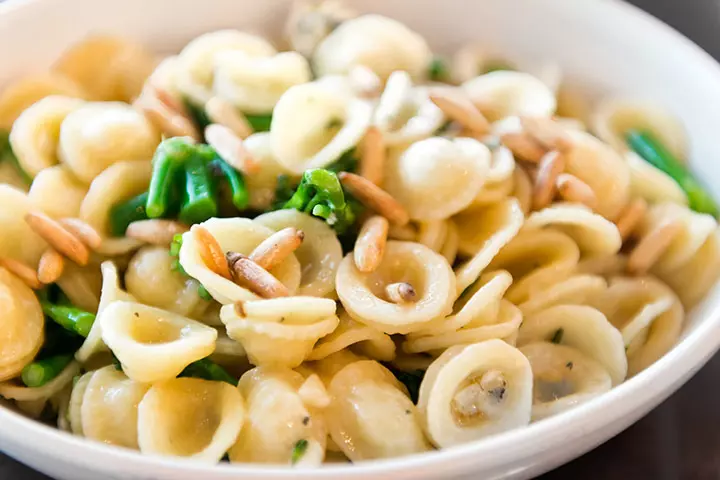 Orecchiette with roasted broccoli and pine nuts