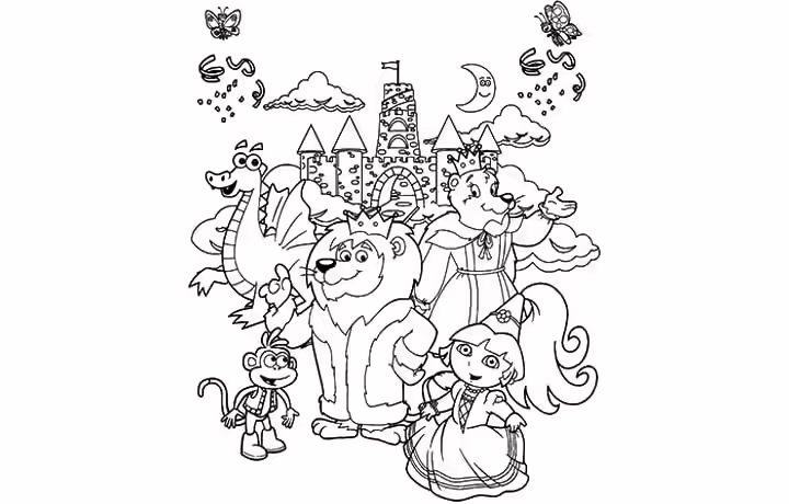 Zoo Coloring Pages Princess Dora At The Zoo Princess Dora At The Zoo