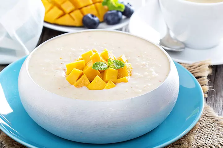 Tropical mango rice pudding