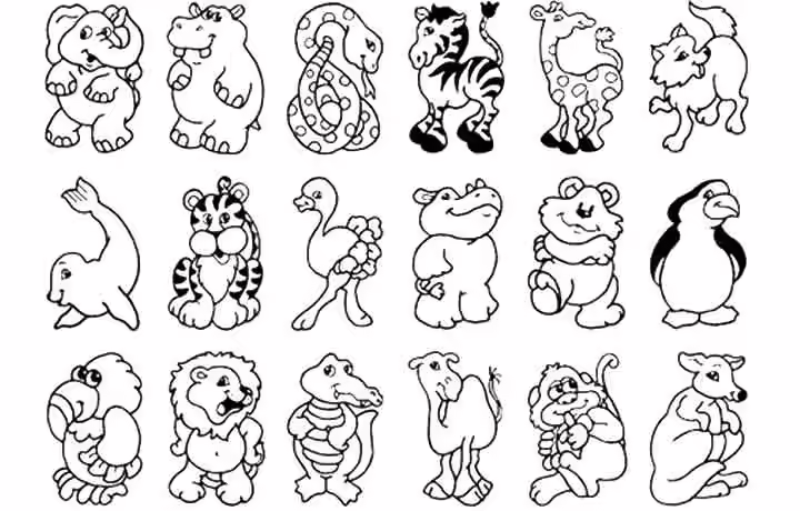 Zoo Coloring Pages Zoo Animal Cards Zoo Animal Cards