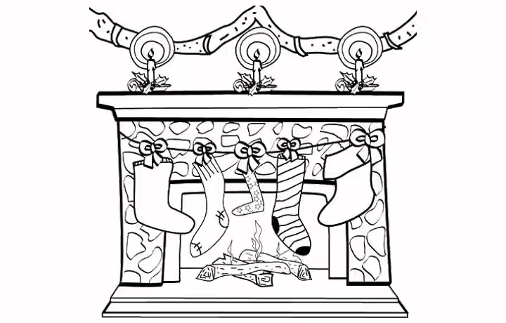 stocking at fireplace