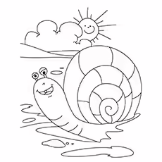 Snail Relaxing In Sunshine Snail Relaxing In Sunshine Coloring Page to Print