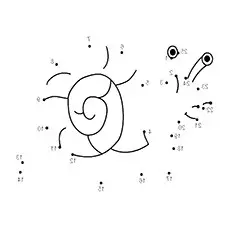 Connect Dot to Dot to Complete the Snail Pic to Color