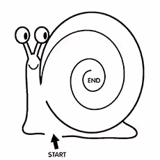 Maze Game on Snail Maze Game on Snail Coloring Page