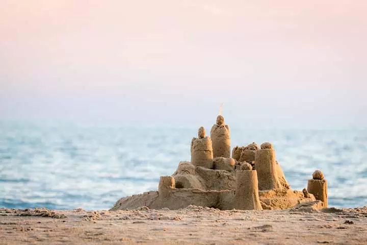 2. A bucket of fun Build a sand castle at the beach