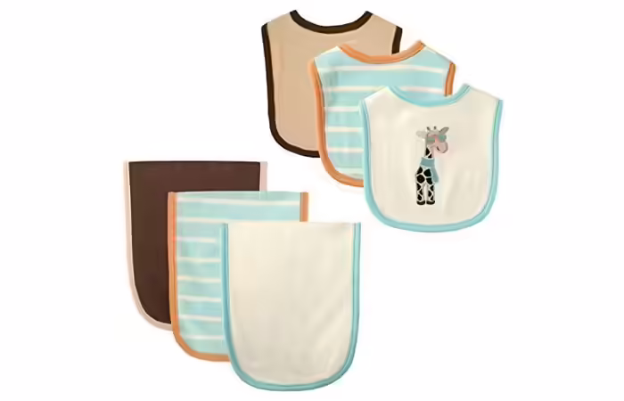 Hudson Baby 6 Piece - Bib And Burp Cloth Set Hudson Baby 6 Piece Bib And Burp Cloth Set, Giraffe 8