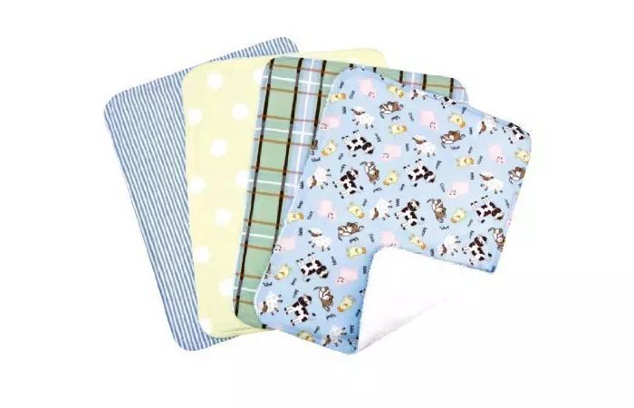 Trend Lab Set Of 4 Burp Cloth, Baby Barnyard 10