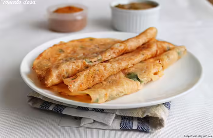 Karnataka Breakfast Recipes - Tomato Dosa Tomato Dosa
