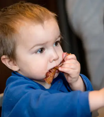 You can introduce meat when the baby begins to eat their first solid foods.