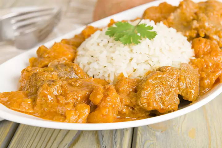 Lamb and sweet potato curry-stew recipe for kids