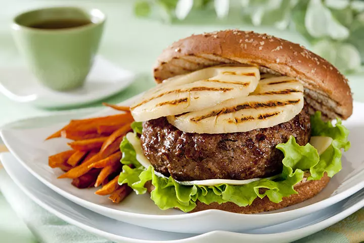 Sweet potato and pineapple burger recipe for kids