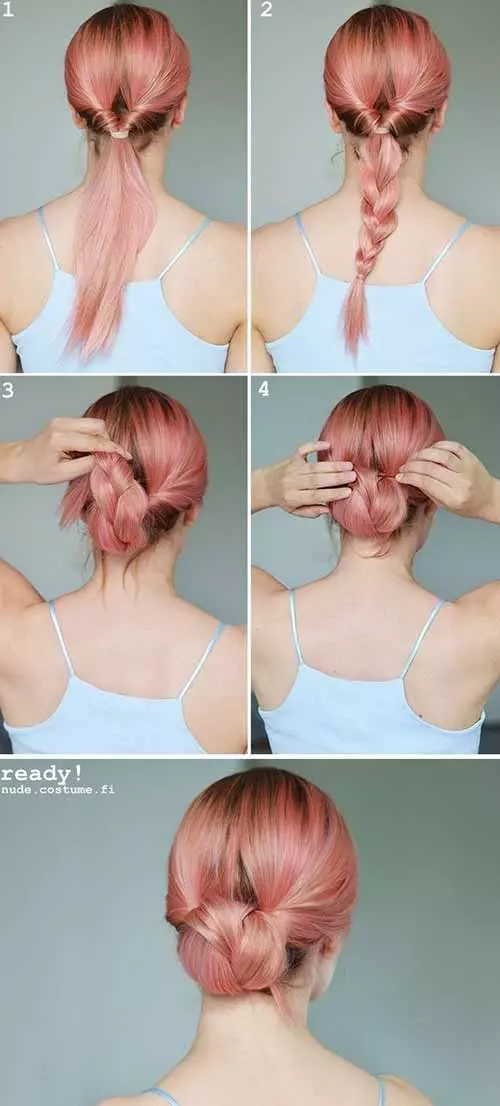 Updo Hairstyles - The Simple Braid Bun