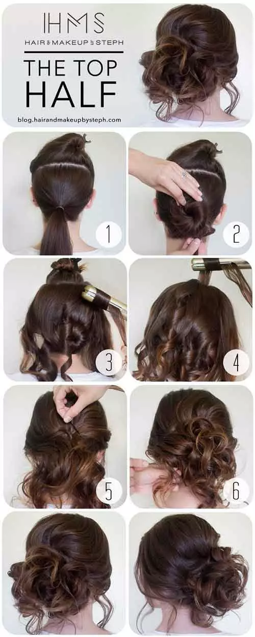 Updo Hairstyles - The Top Half Bun