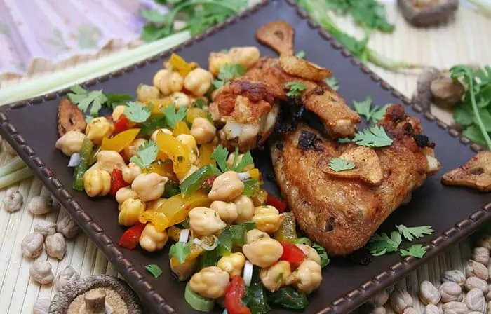 Low Calorie Dinner Recipes - Chicken, Squash And Chickpea Salad