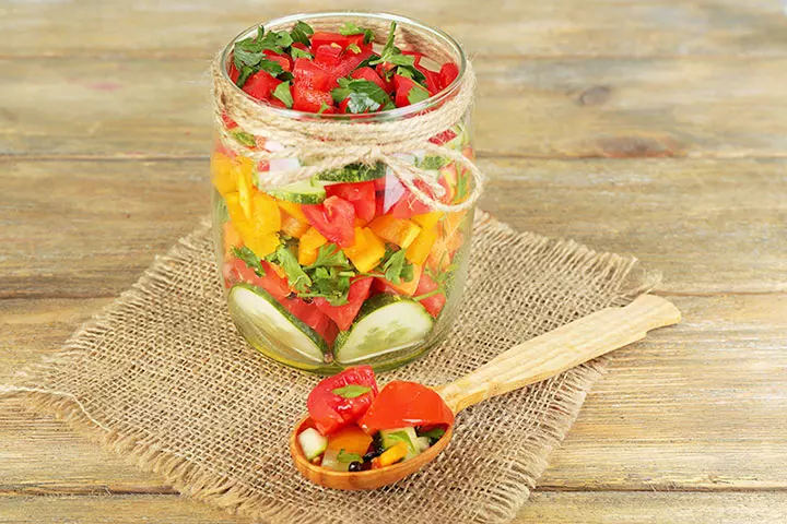 Colorful Salad In A Jar