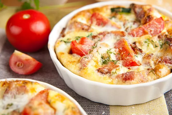 Frittata With Bacon and Veggies gluten-free food ideas for kids