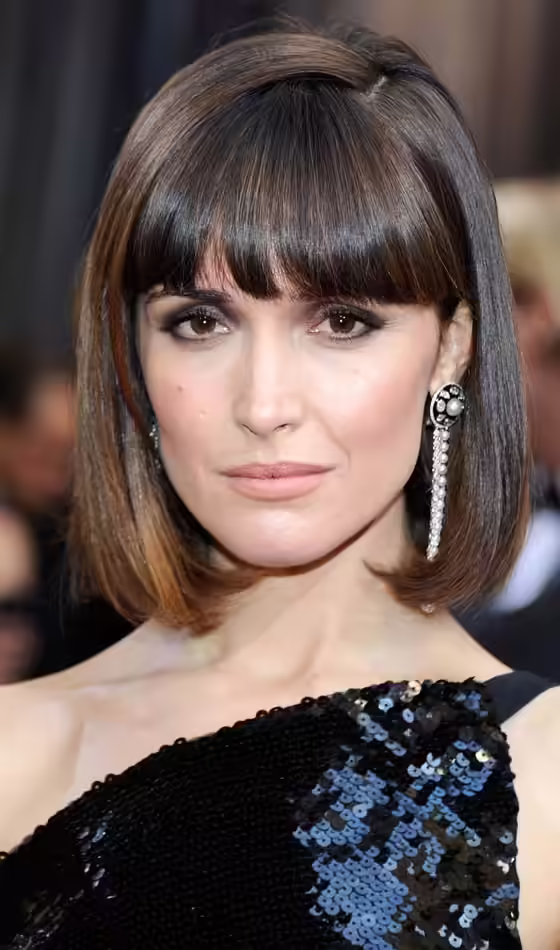 Celebrity Bob Hairstyles - Sleek Bob With Blunt Bangs Sleek Bob With Blunt Bangs